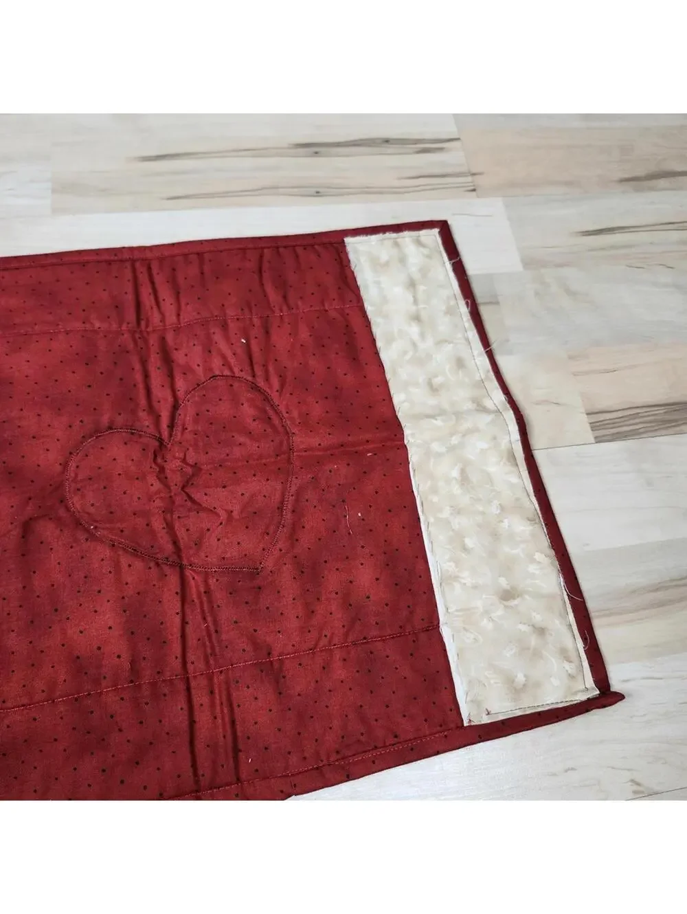 Heart Patterned Red Table Runner